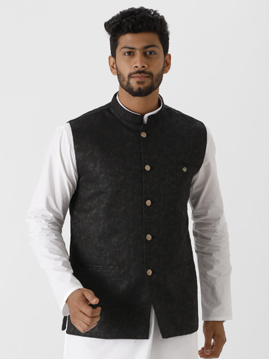 Men Ethnic Jacket Black JB4