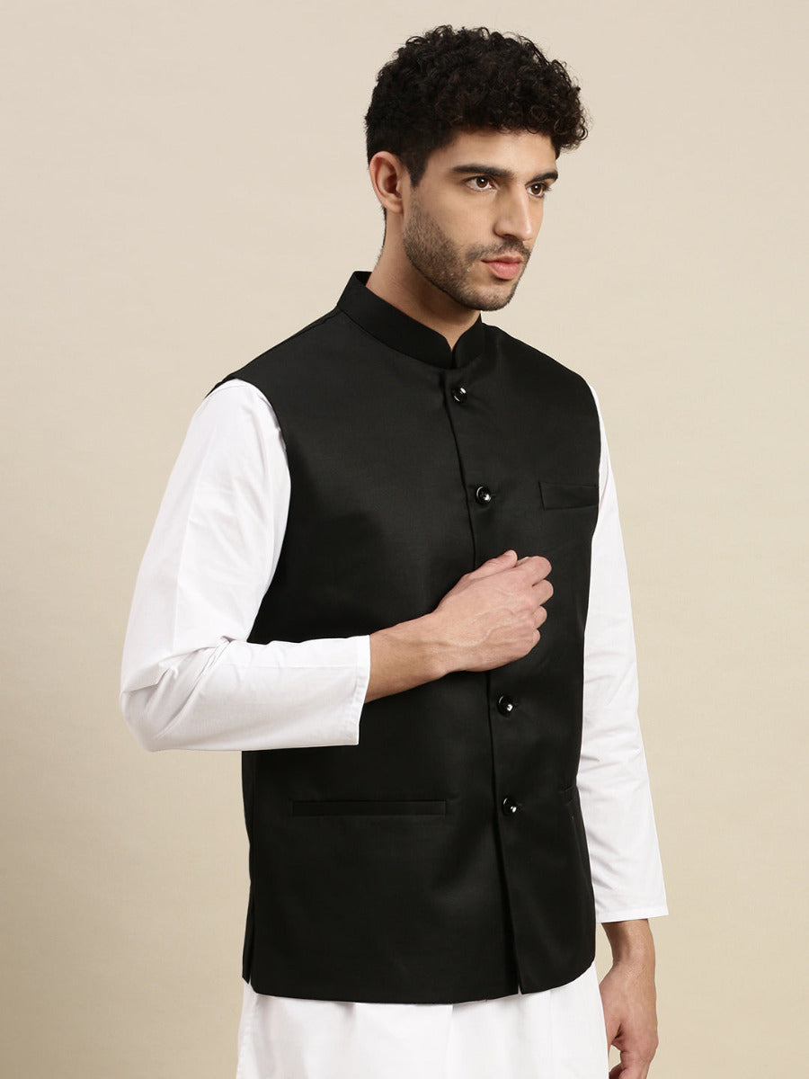 Men Ethnic Jacket Black DW11