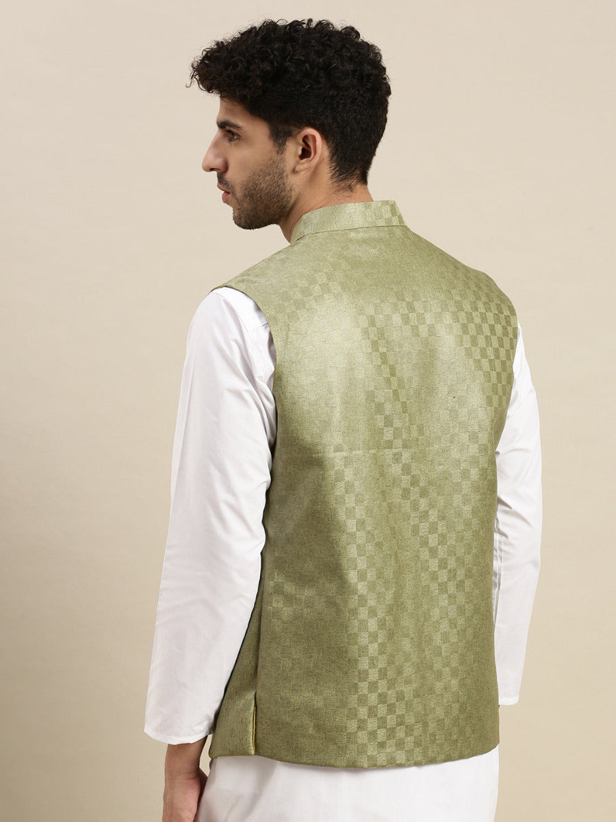 Men Ethnic Jacket Olive Green DD8