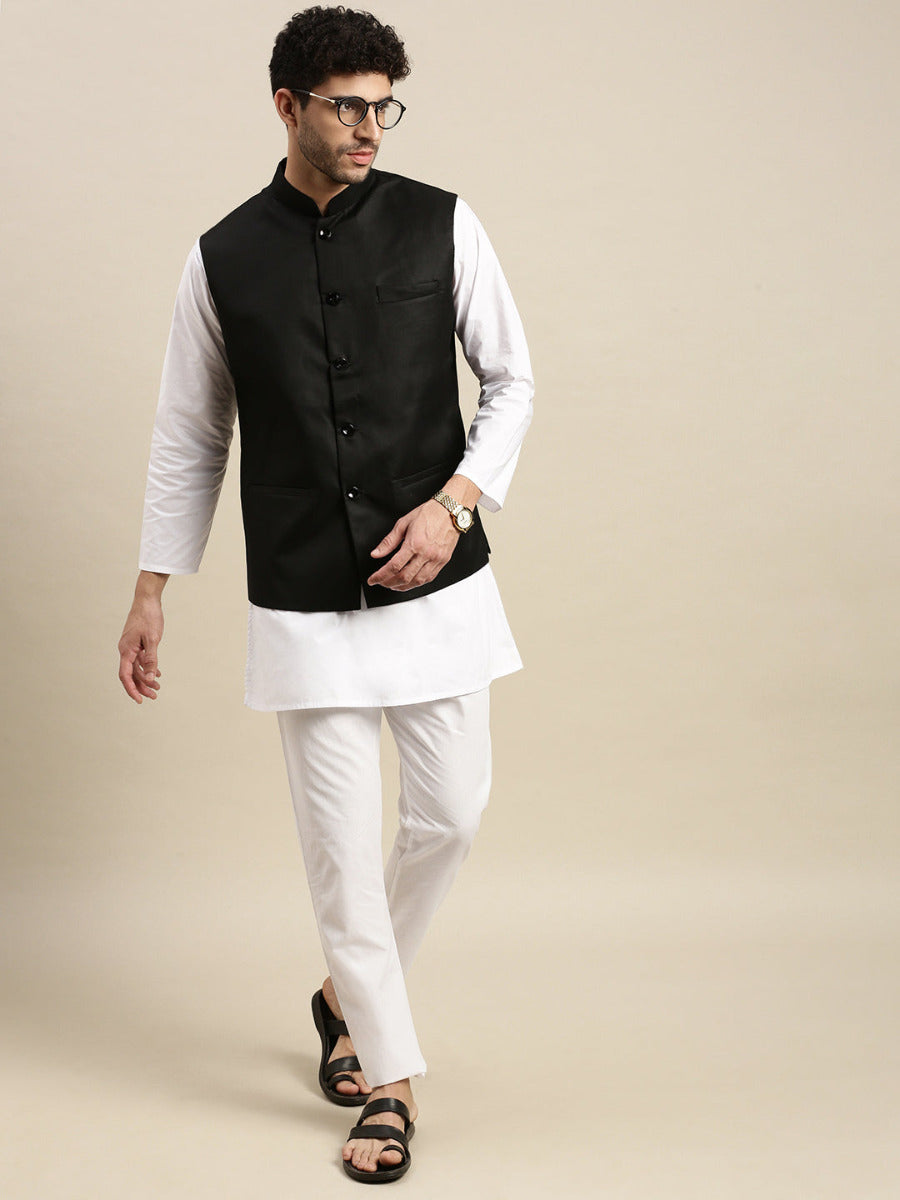 Men Ethnic Jacket Black DW11