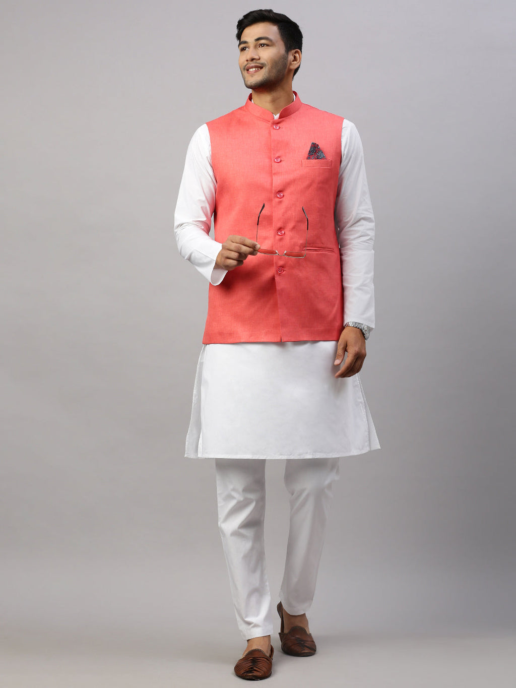 Men Ethnic Jacket Bright Red JA3