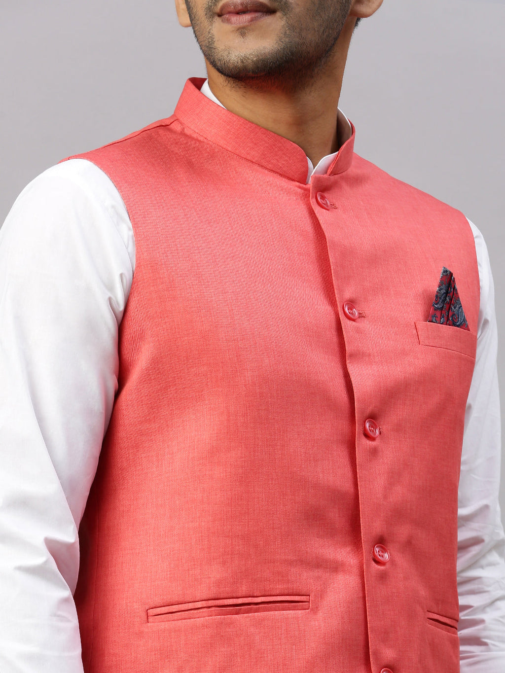 Men Ethnic Jacket Bright Red JA3