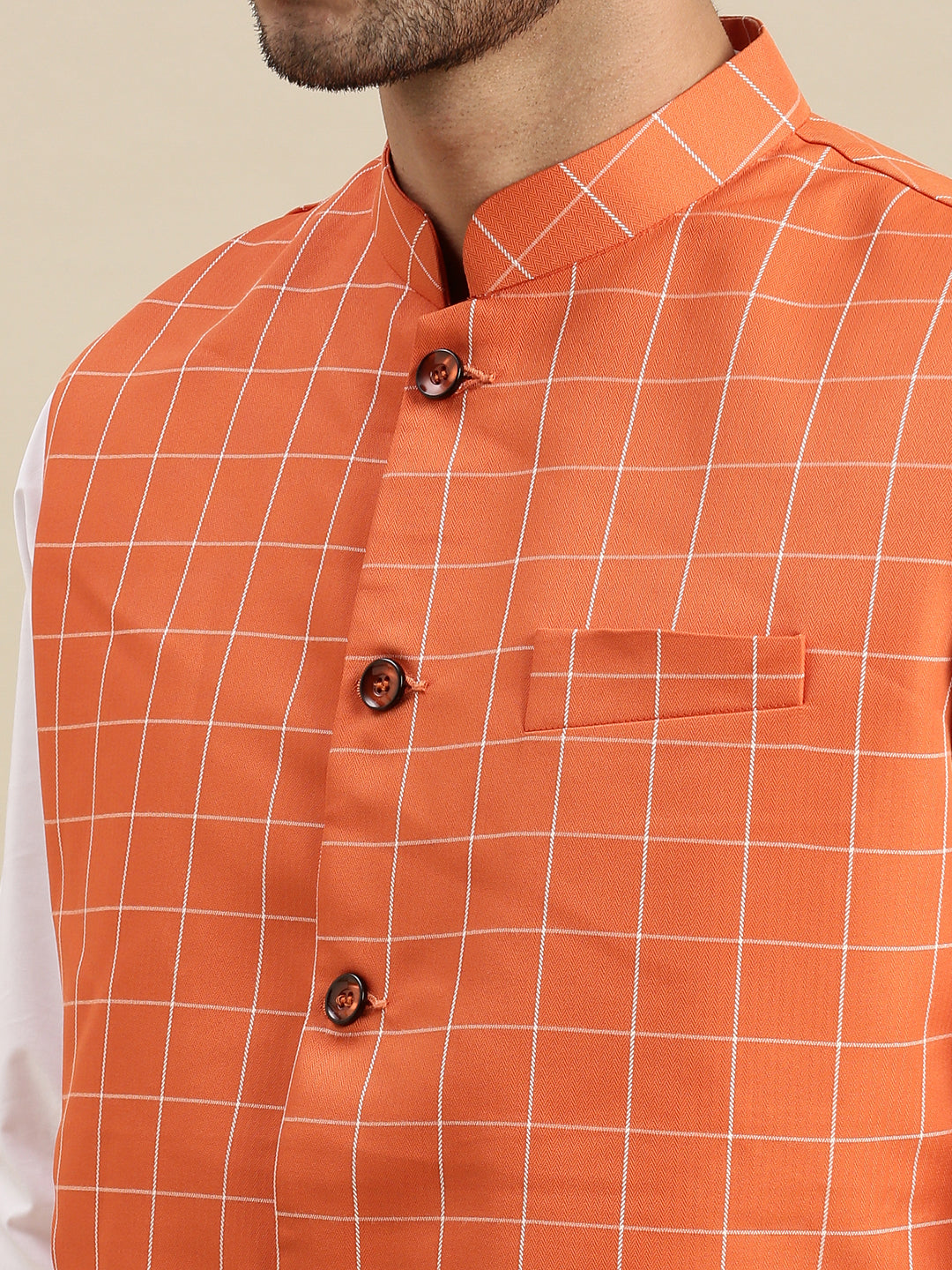 Men Ethnic Jacket Orange DC2